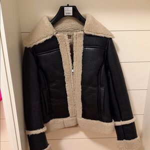 MOTHER Black and Cream Teddy Jacket